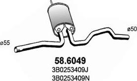 ASSO 58.6049 - Vidējais izpl. gāzu trokšņa slāpētājs autodraugiem.lv