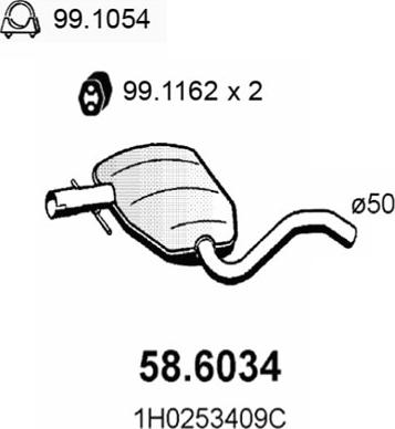 ASSO 58.6034 - Vidējais izpl. gāzu trokšņa slāpētājs autodraugiem.lv