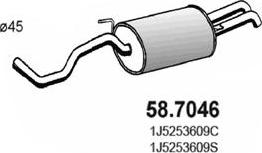 ASSO 58.7046 - Izplūdes gāzu trokšņa slāpētājs (pēdējais) autodraugiem.lv