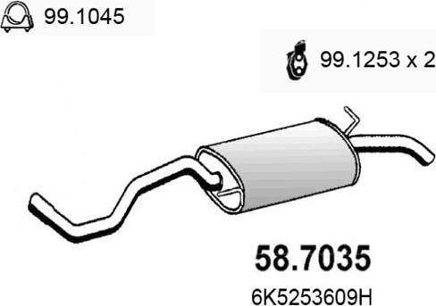 ASSO 58.7035 - Izplūdes gāzu trokšņa slāpētājs (pēdējais) autodraugiem.lv