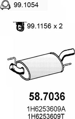 ASSO 58.7036 - Izplūdes gāzu trokšņa slāpētājs (pēdējais) autodraugiem.lv