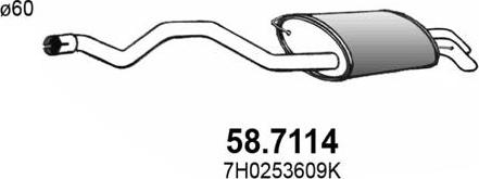 ASSO 58.7114 - Izplūdes gāzu trokšņa slāpētājs (pēdējais) autodraugiem.lv