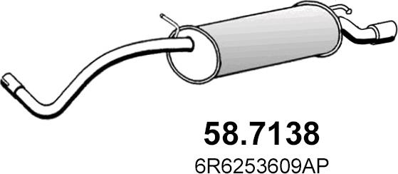 ASSO 58.7138 - Izplūdes gāzu trokšņa slāpētājs (pēdējais) autodraugiem.lv