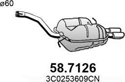 ASSO 58.7126 - Izplūdes gāzu trokšņa slāpētājs (pēdējais) autodraugiem.lv