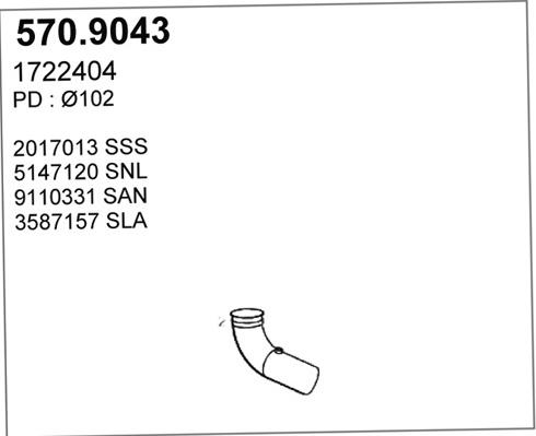 ASSO 570.9043 - Izplūdes caurule autodraugiem.lv