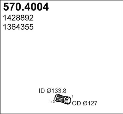 ASSO 570.4004 - Gofrēta caurule, Izplūdes gāzu sistēma autodraugiem.lv