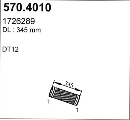 ASSO 570.4010 - Gofrēta caurule, Izplūdes gāzu sistēma autodraugiem.lv