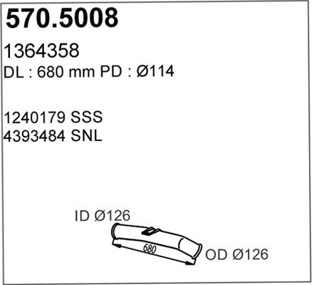 ASSO 570.5008 - Izplūdes caurule autodraugiem.lv