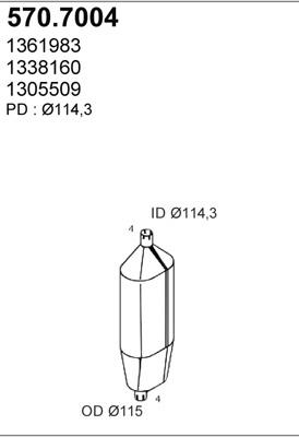 ASSO 570.7004 - Vidējais / Gala izpl. gāzu trokšņa slāpētājs autodraugiem.lv