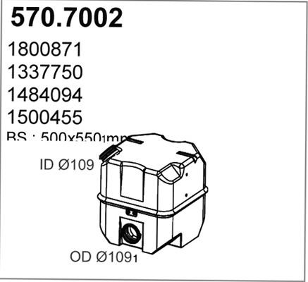 ASSO 570.7002 - Vidējais / Gala izpl. gāzu trokšņa slāpētājs autodraugiem.lv