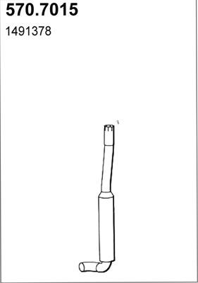 ASSO 570.7015 - Vidējais / Gala izpl. gāzu trokšņa slāpētājs autodraugiem.lv