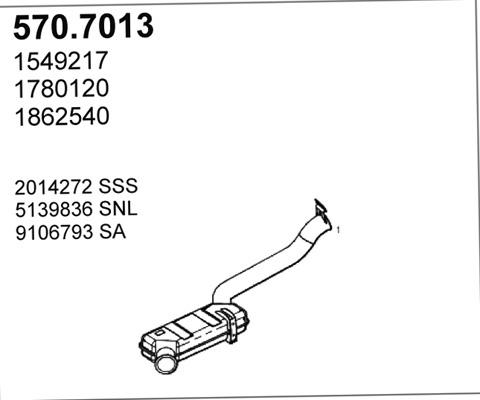 ASSO 570.7013 - Vidējais / Gala izpl. gāzu trokšņa slāpētājs autodraugiem.lv