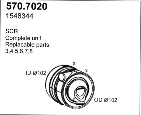 ASSO 570.7020 - Vidējais / Gala izpl. gāzu trokšņa slāpētājs autodraugiem.lv