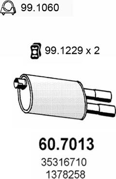 ASSO 60.7013 - Izplūdes gāzu trokšņa slāpētājs (pēdējais) autodraugiem.lv