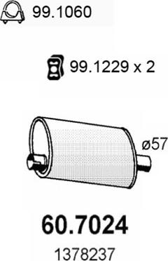ASSO 60.7024 - Izplūdes gāzu trokšņa slāpētājs (pēdējais) autodraugiem.lv