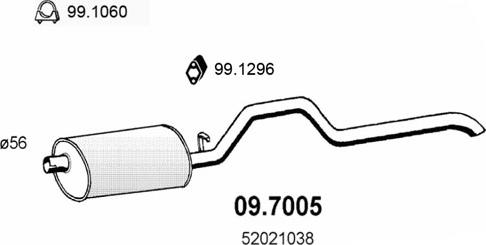 ASSO 09.7005 - Izplūdes gāzu trokšņa slāpētājs (pēdējais) autodraugiem.lv