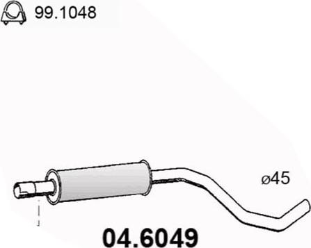 ASSO 04.6049 - Vidējais izpl. gāzu trokšņa slāpētājs autodraugiem.lv