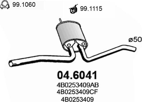 ASSO 04.6041 - Vidējais izpl. gāzu trokšņa slāpētājs autodraugiem.lv