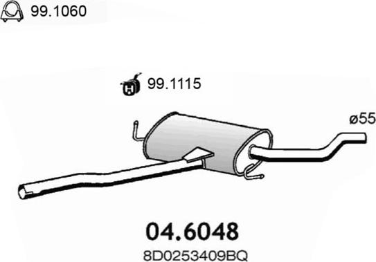 ASSO 04.6048 - Vidējais izpl. gāzu trokšņa slāpētājs autodraugiem.lv