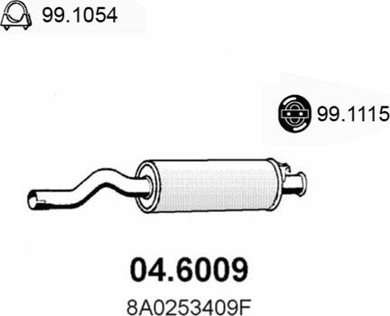 ASSO 04.6009 - Vidējais izpl. gāzu trokšņa slāpētājs autodraugiem.lv