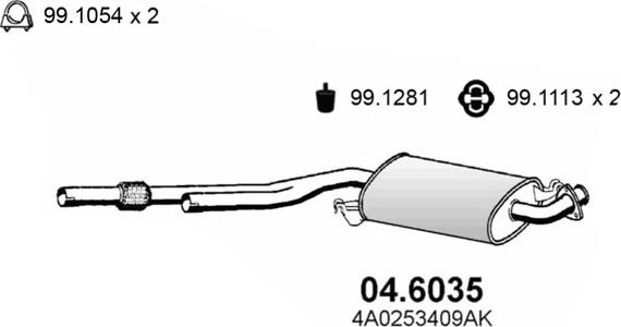 ASSO 04.6035 - Vidējais izpl. gāzu trokšņa slāpētājs autodraugiem.lv