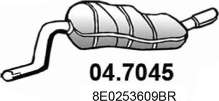 ASSO 04.7045 - Izplūdes gāzu trokšņa slāpētājs (pēdējais) autodraugiem.lv
