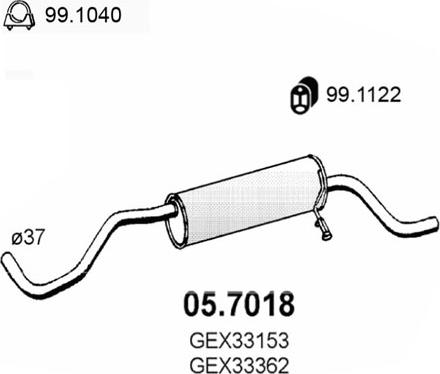 ASSO 05.7018 - Izplūdes gāzu trokšņa slāpētājs (pēdējais) autodraugiem.lv