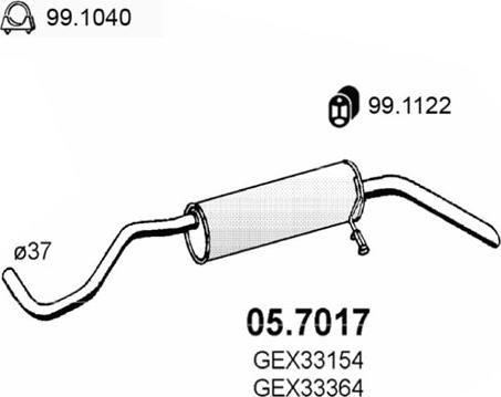 ASSO 05.7017 - Izplūdes gāzu trokšņa slāpētājs (pēdējais) autodraugiem.lv
