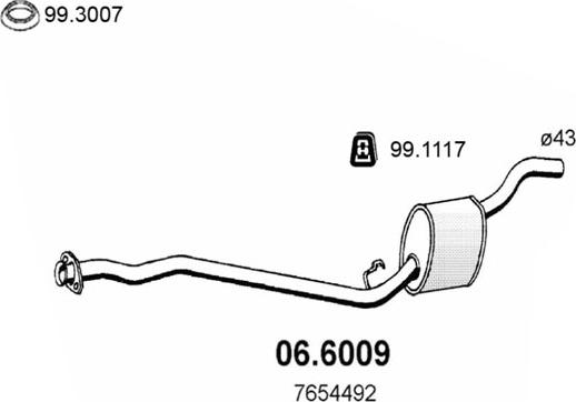 ASSO 06.6009 - Vidējais izpl. gāzu trokšņa slāpētājs autodraugiem.lv