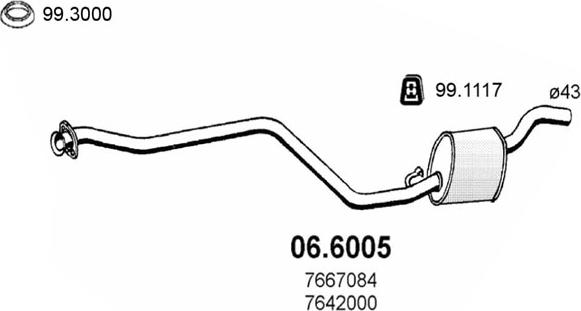 ASSO 06.6005 - Vidējais izpl. gāzu trokšņa slāpētājs autodraugiem.lv