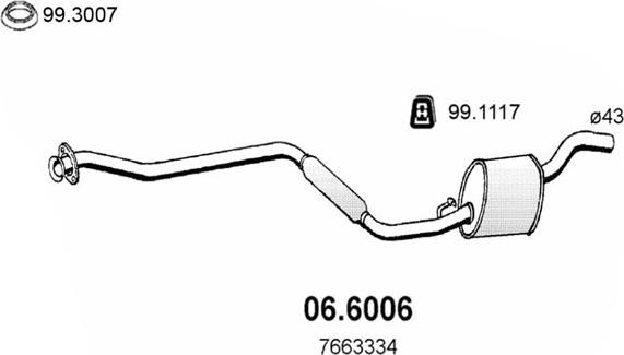 ASSO 06.6006 - Vidējais izpl. gāzu trokšņa slāpētājs autodraugiem.lv
