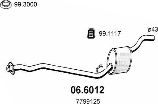 ASSO 06.6012 - Vidējais izpl. gāzu trokšņa slāpētājs autodraugiem.lv