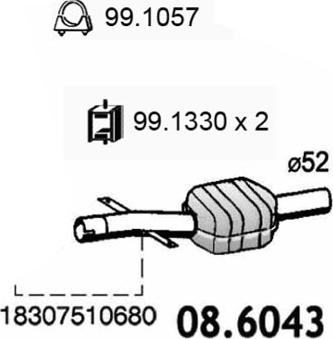 ASSO 08.6043 - Vidējais izpl. gāzu trokšņa slāpētājs autodraugiem.lv