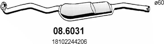 ASSO 08.6031 - Vidējais izpl. gāzu trokšņa slāpētājs autodraugiem.lv