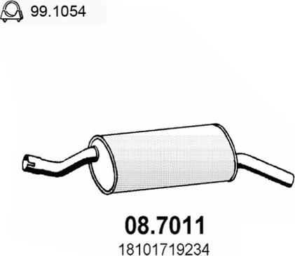ASSO 08.7011 - Izplūdes gāzu trokšņa slāpētājs (pēdējais) autodraugiem.lv