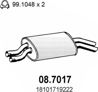 ASSO 08.7017 - Izplūdes gāzu trokšņa slāpētājs (pēdējais) autodraugiem.lv