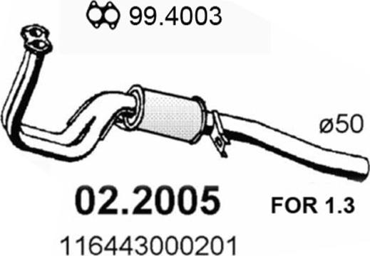 ASSO 02.2005 - Izplūdes gāzu priekšslāpētājs autodraugiem.lv