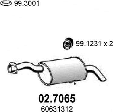 ASSO 02.7065 - Izplūdes gāzu trokšņa slāpētājs (pēdējais) autodraugiem.lv