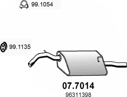 ASSO 07.7014 - Izplūdes gāzu trokšņa slāpētājs (pēdējais) autodraugiem.lv