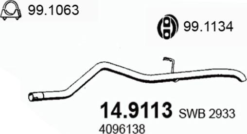 ASSO 14.9113 - Izplūdes caurule autodraugiem.lv