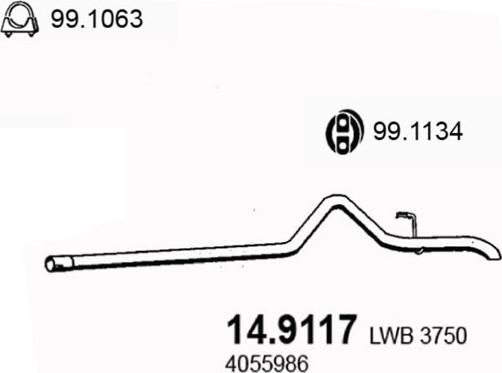 ASSO 14.9117 - Izplūdes caurule autodraugiem.lv