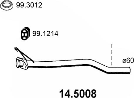 ASSO 14.5008 - Izplūdes caurule autodraugiem.lv