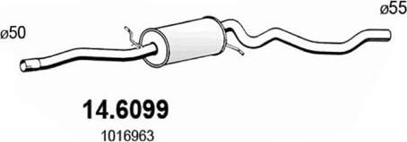 ASSO 14.6099 - Vidējais izpl. gāzu trokšņa slāpētājs autodraugiem.lv