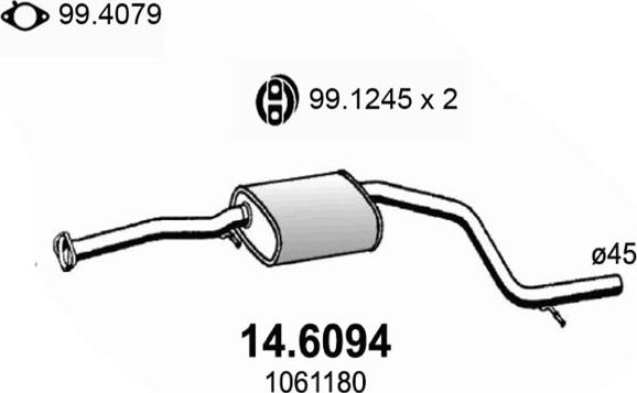 ASSO 14.6094 - Vidējais izpl. gāzu trokšņa slāpētājs autodraugiem.lv