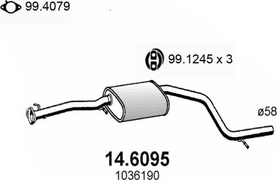 ASSO 14.6095 - Vidējais izpl. gāzu trokšņa slāpētājs autodraugiem.lv