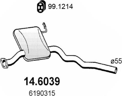 ASSO 14.6039 - Vidējais izpl. gāzu trokšņa slāpētājs autodraugiem.lv