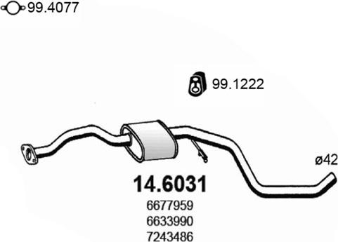 ASSO 14.6031 - Vidējais izpl. gāzu trokšņa slāpētājs autodraugiem.lv