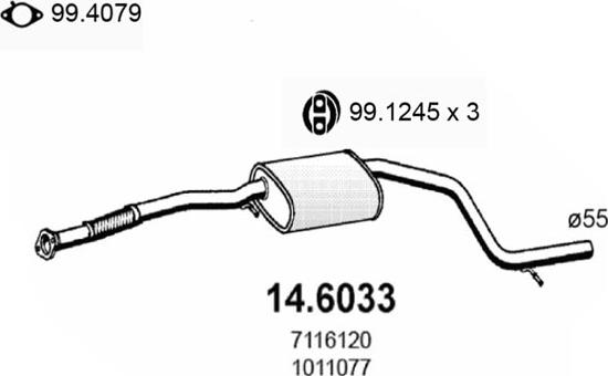 ASSO 14.6033 - Vidējais izpl. gāzu trokšņa slāpētājs autodraugiem.lv