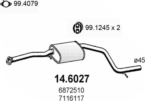 ASSO 14.6027 - Vidējais izpl. gāzu trokšņa slāpētājs autodraugiem.lv