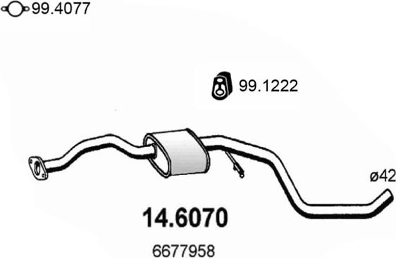 ASSO 14.6070 - Vidējais izpl. gāzu trokšņa slāpētājs autodraugiem.lv